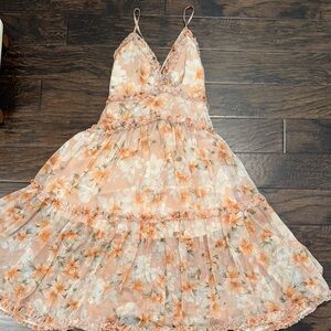 A U R A Floral Print Sleeveless Dress
